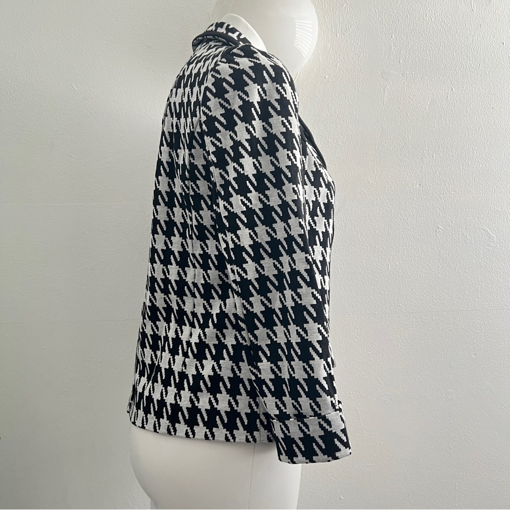 Catherine Malandrino Houndstooth plaid Blazer jacket Black White SMALL NEW - Picture 6 of 11